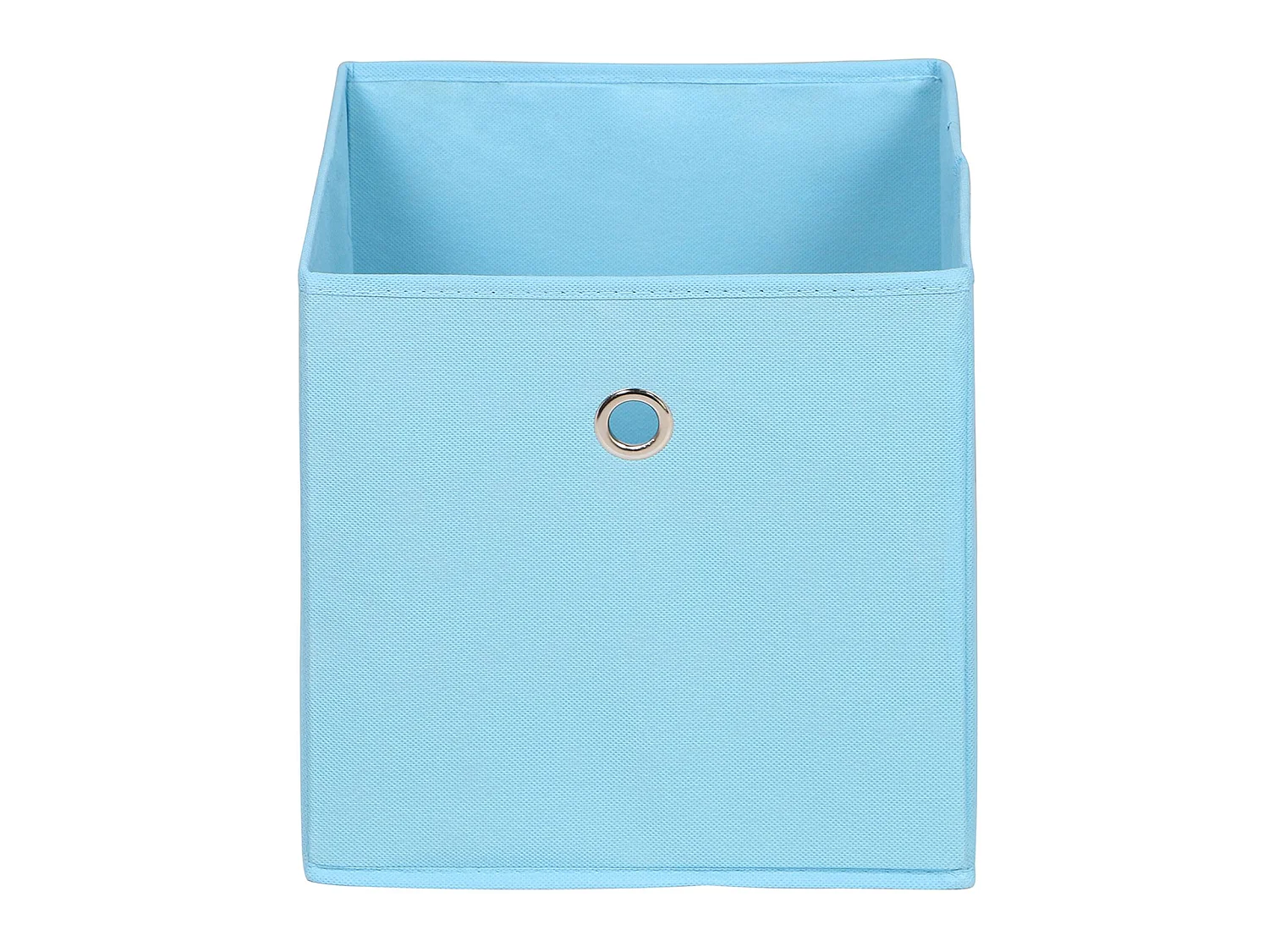 Lot de 2 boites en tissu bleu clair ELA boîte de rangement ouverte avec poignée dim 27 x 27 x 27 cm, pour linge jouets vêtements