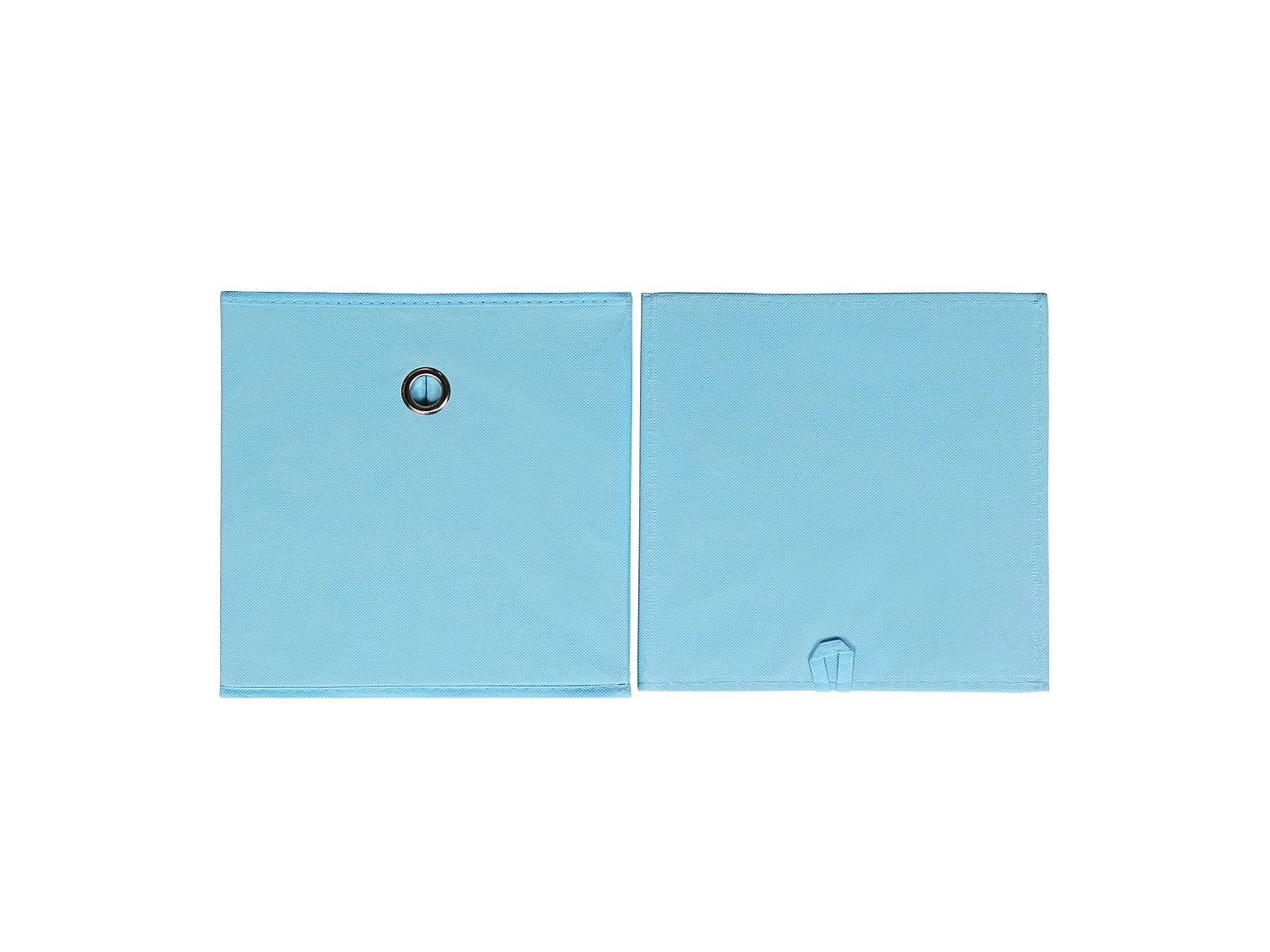 Lot de 2 boites en tissu bleu clair ELA boîte de rangement ouverte avec poignée dim 27 x 27 x 27 cm, pour linge jouets vêtements