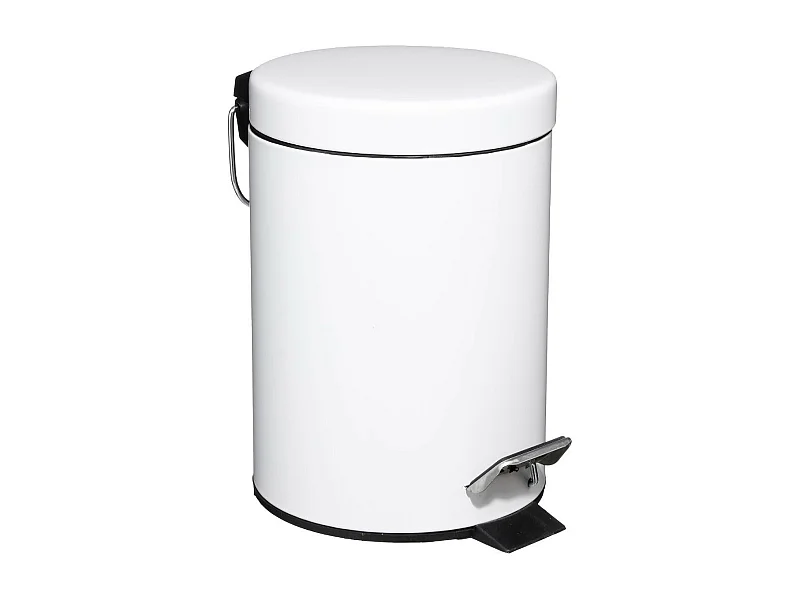 Poubelle de salle de bain en métal Blanc 3 L