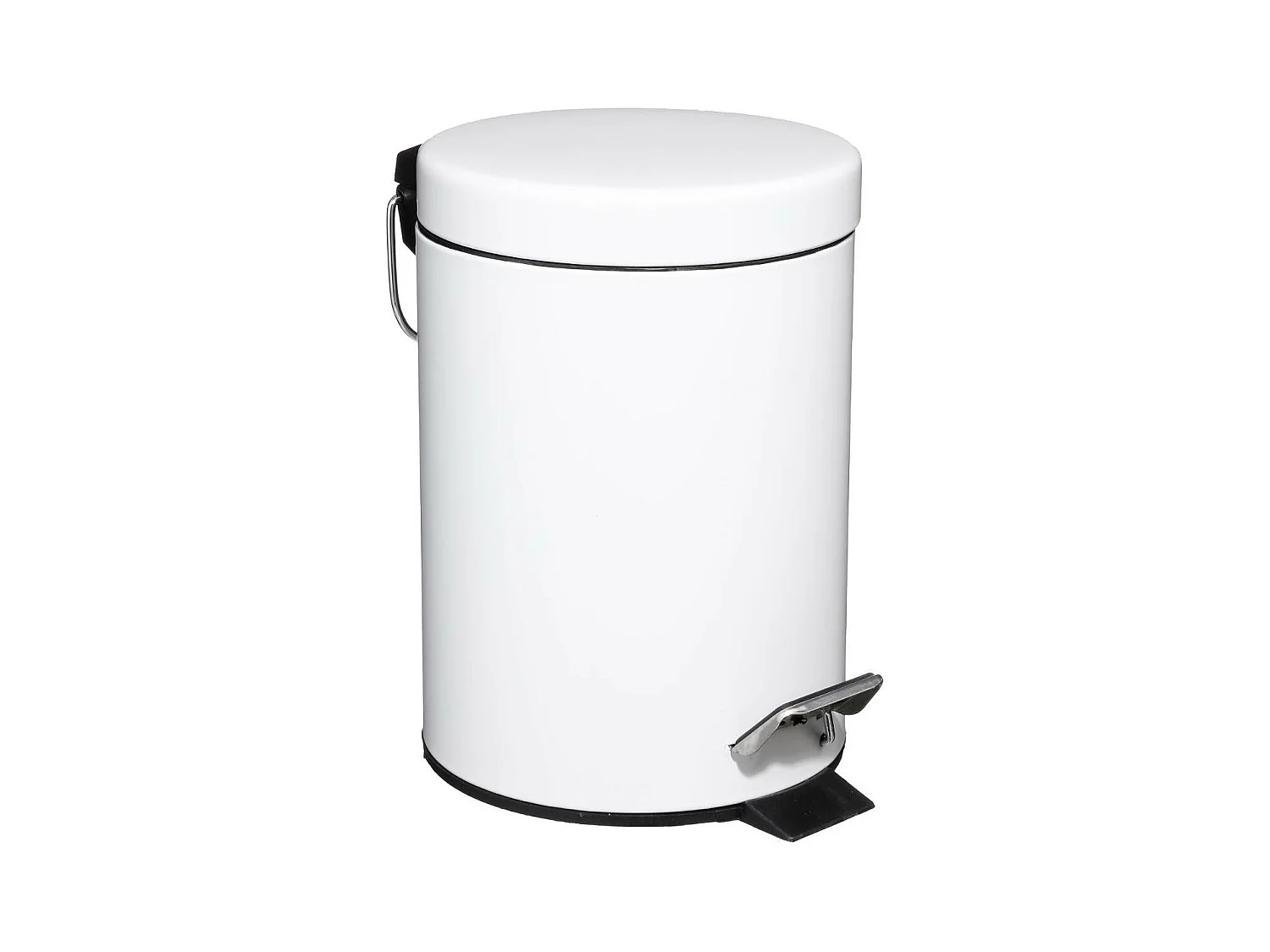 Poubelle de salle de bain en métal Blanc 3 L