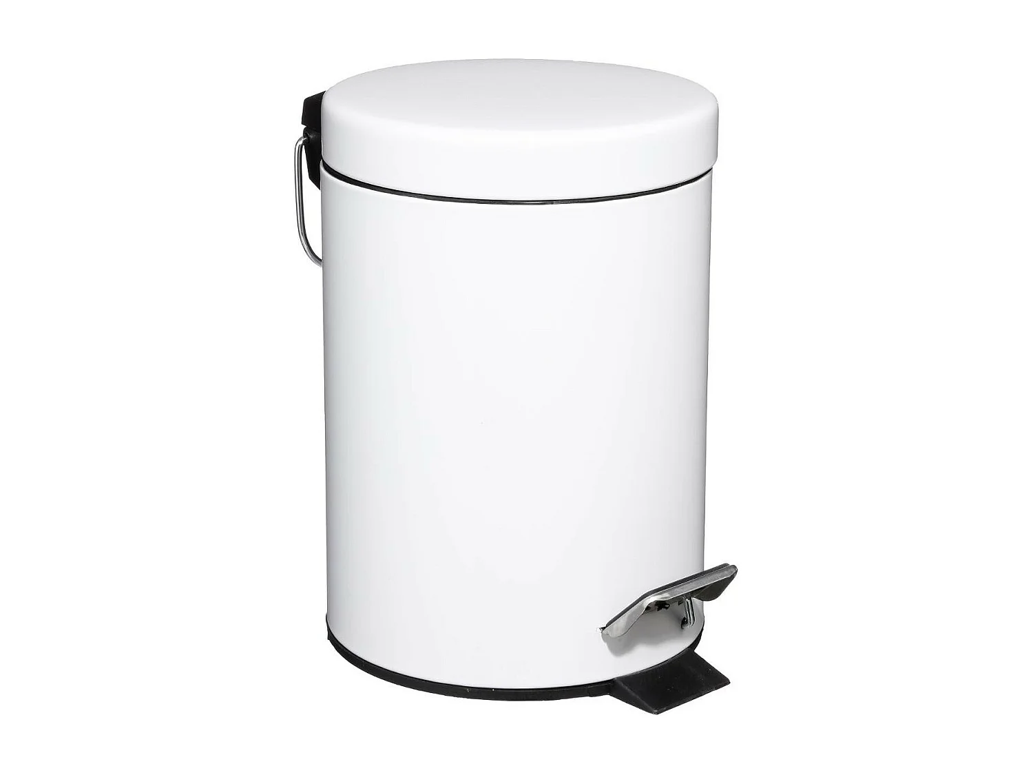 Poubelle de salle de bain en métal Blanc 3 L