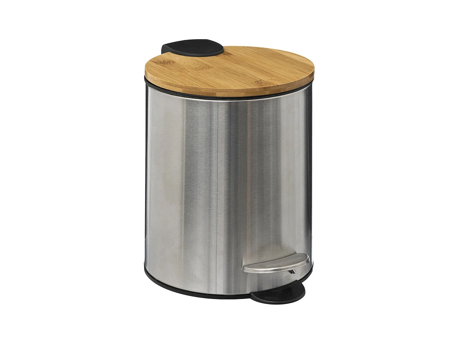 Poubelle de salle de bain en Inox et Bambou Soft Close 3 L