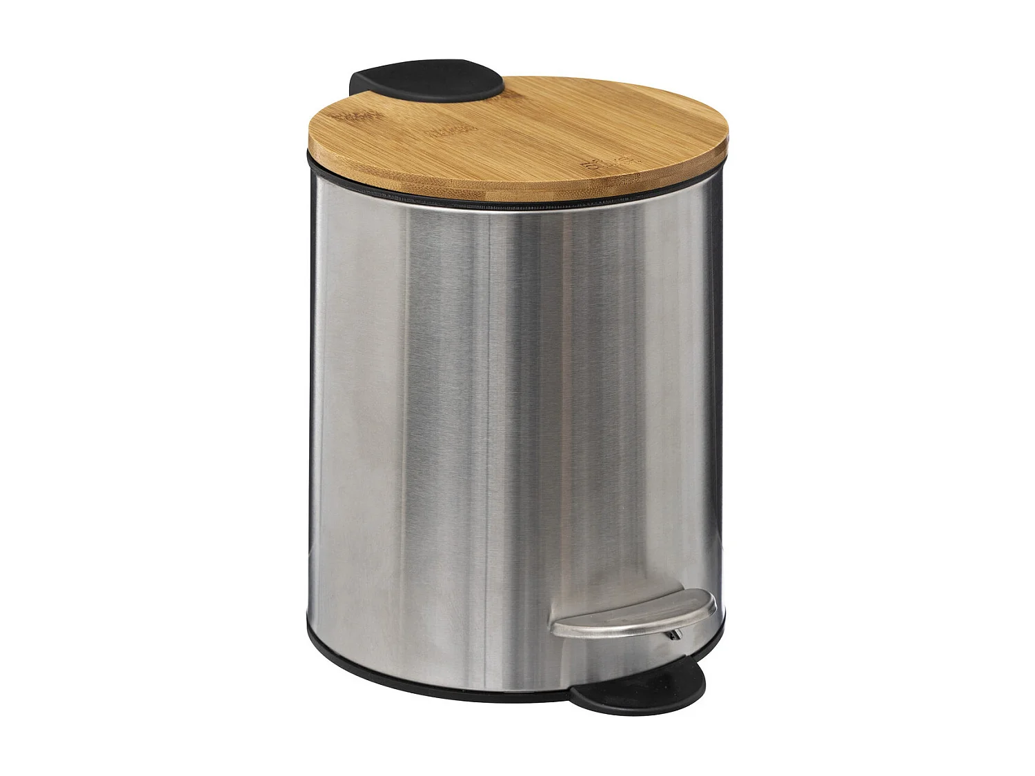 Poubelle de salle de bain en Inox et Bambou Soft Close 3 L