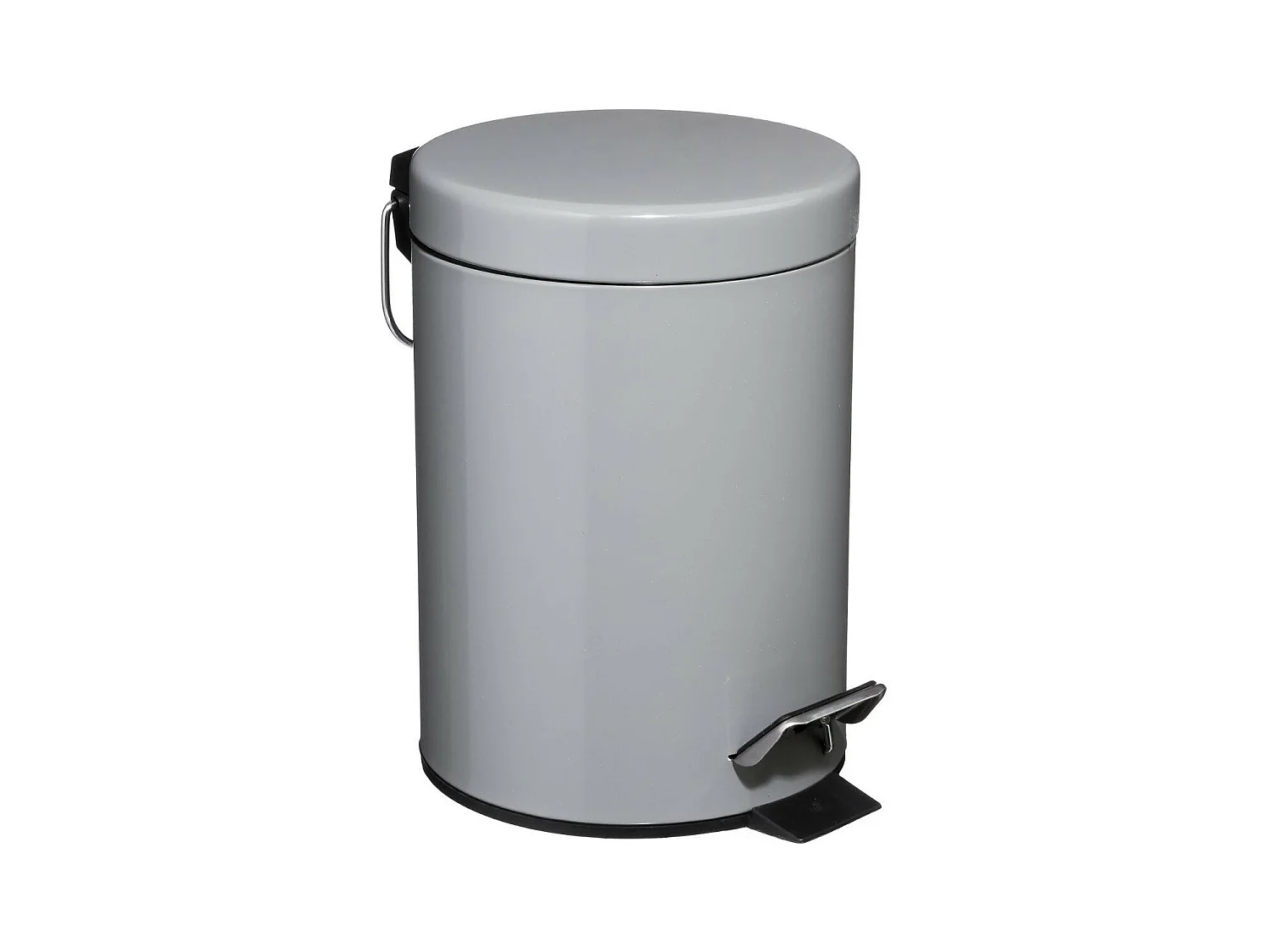 Poubelle de salle de bain en métal Gris 3 L