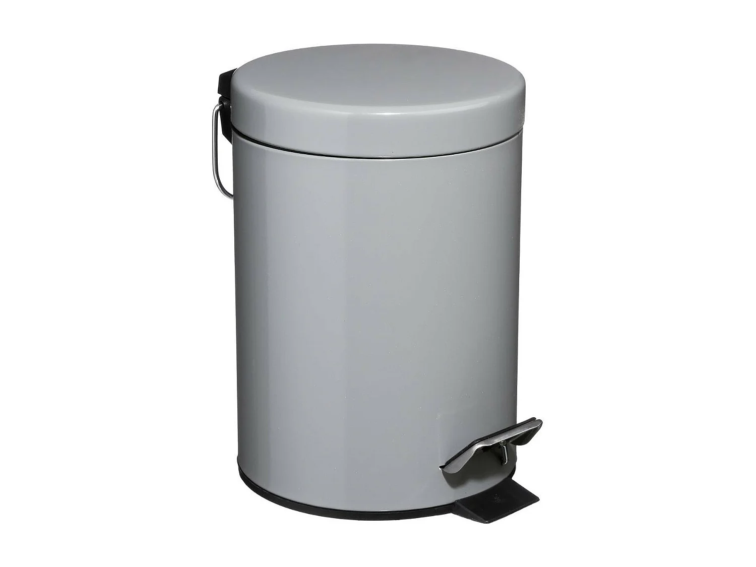Poubelle de salle de bain en métal Gris 3 L