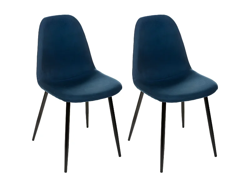 Lot de 4 Chaises Design "Nokas" 85cm Bleu