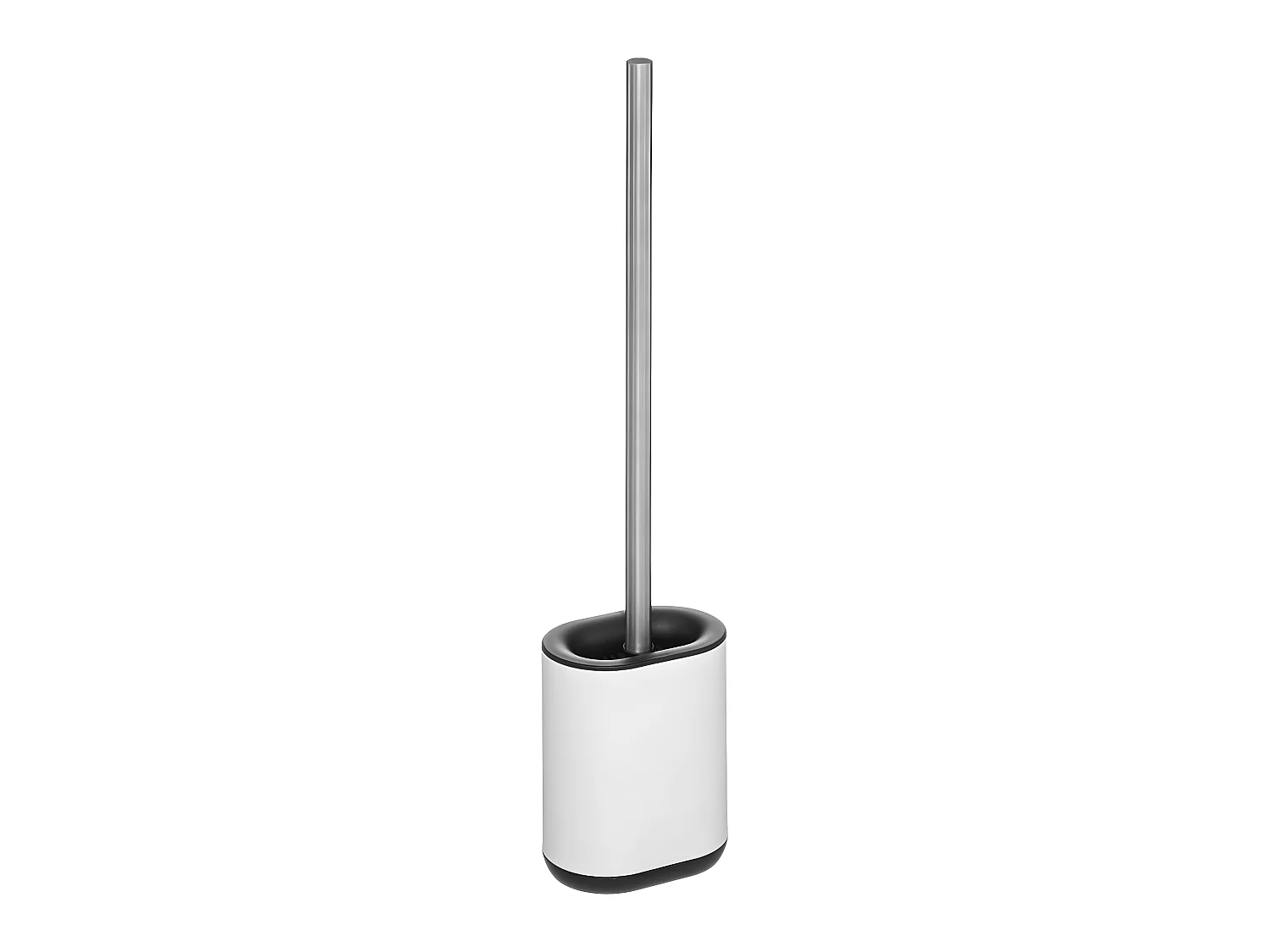 Brosse WC avec support en métal Blanc