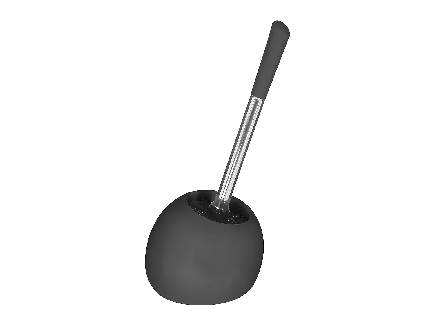 Brosse WC avec support en céramique Gris mat