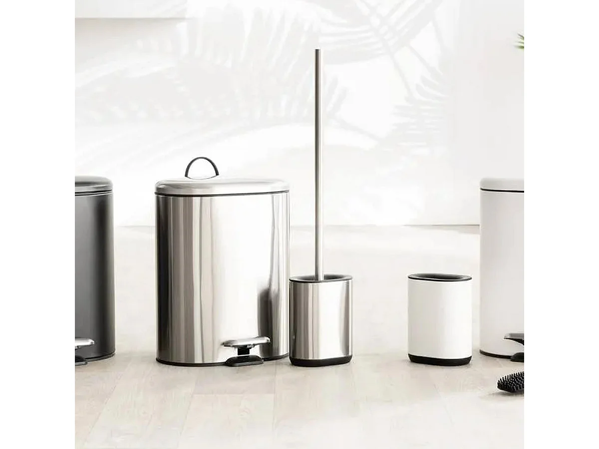 Brosse WC avec support en métal Inox