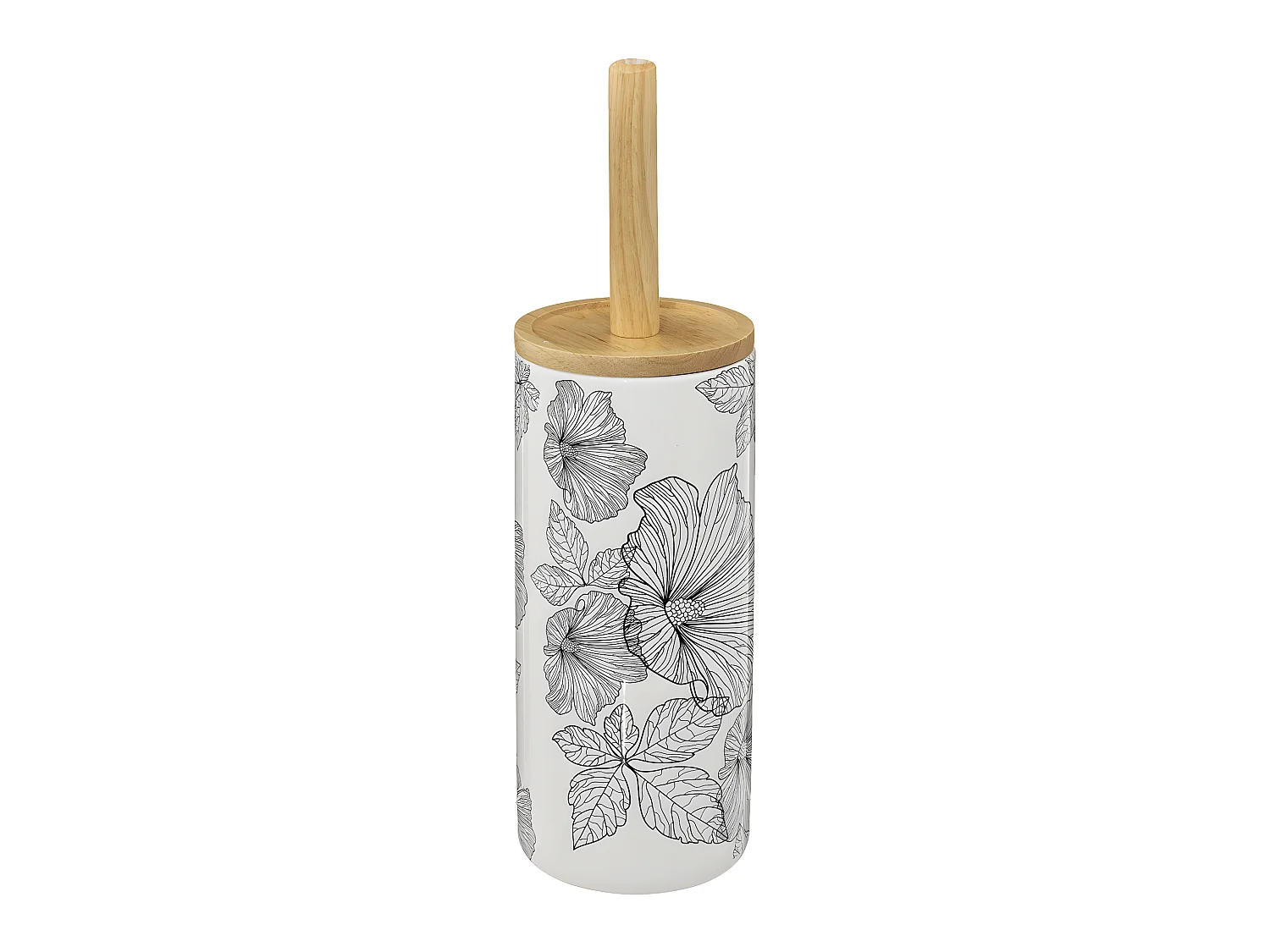 Brosse WC avec support en céramique déco Blackflora