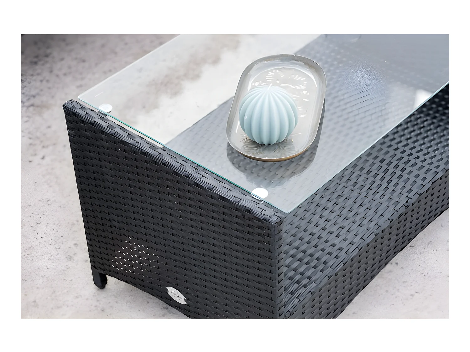 Set di Divani da Giardino Washington 4 Posti Nero Kiefergarden