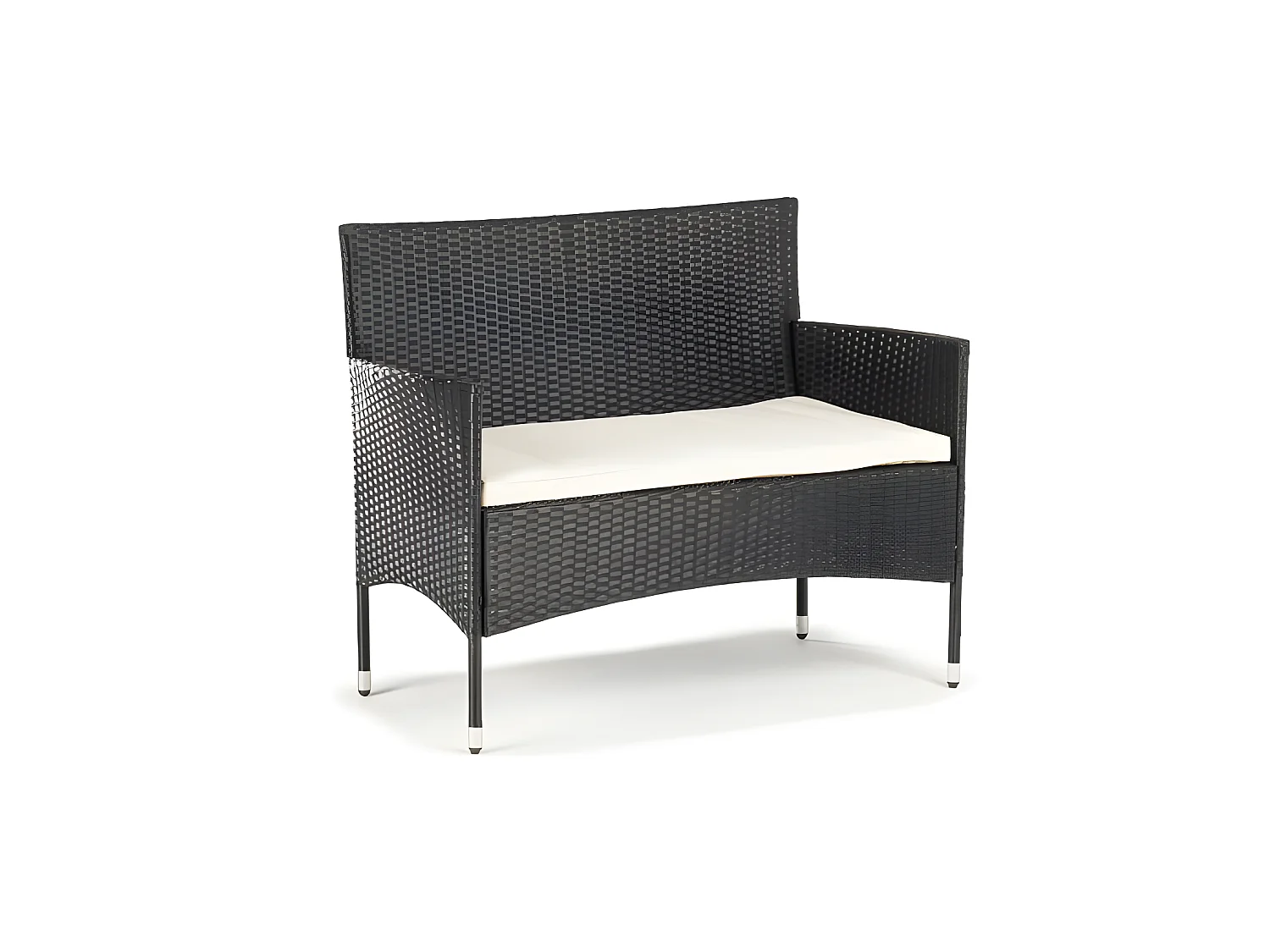 Set di Divani da Giardino Washington 4 Posti Nero Kiefergarden