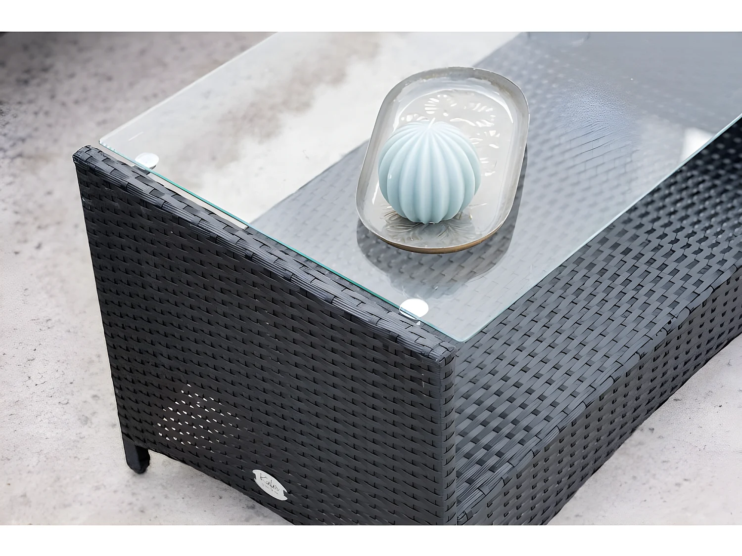 Set di Divani da Giardino Washington 4 Posti Nero Kiefergarden