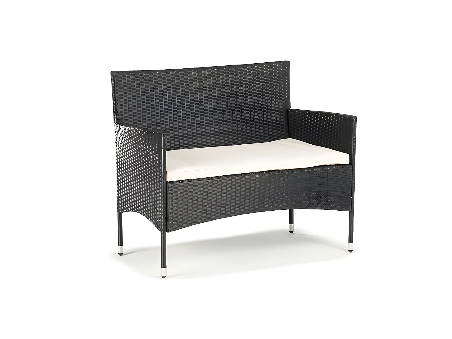 Set di Divani da Giardino Washington 4 Posti Nero Kiefergarden