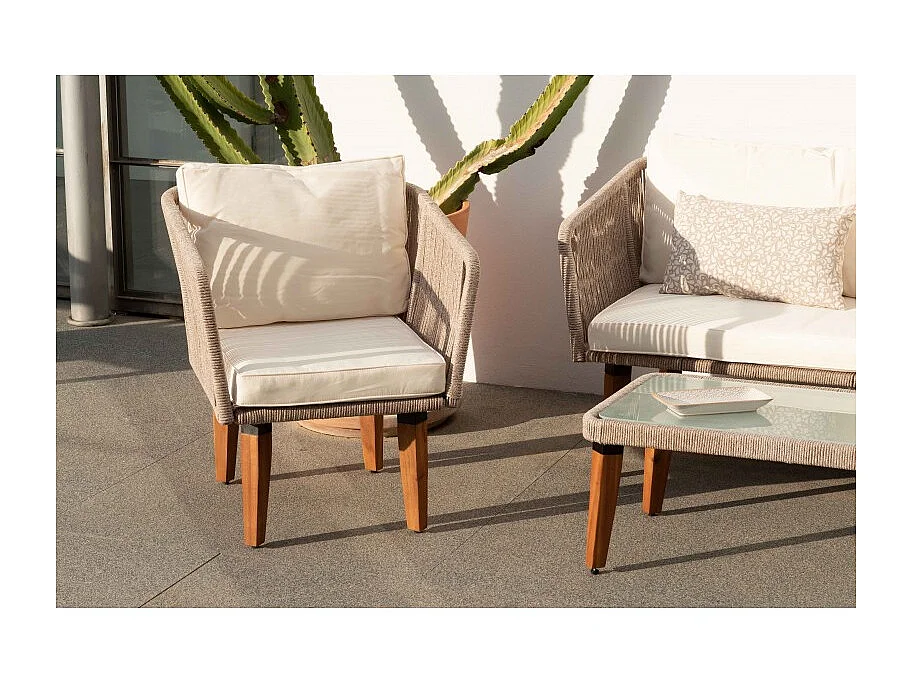 Set di Divani da Giardino Melbourne 5 Posti Beige Kiefergarden