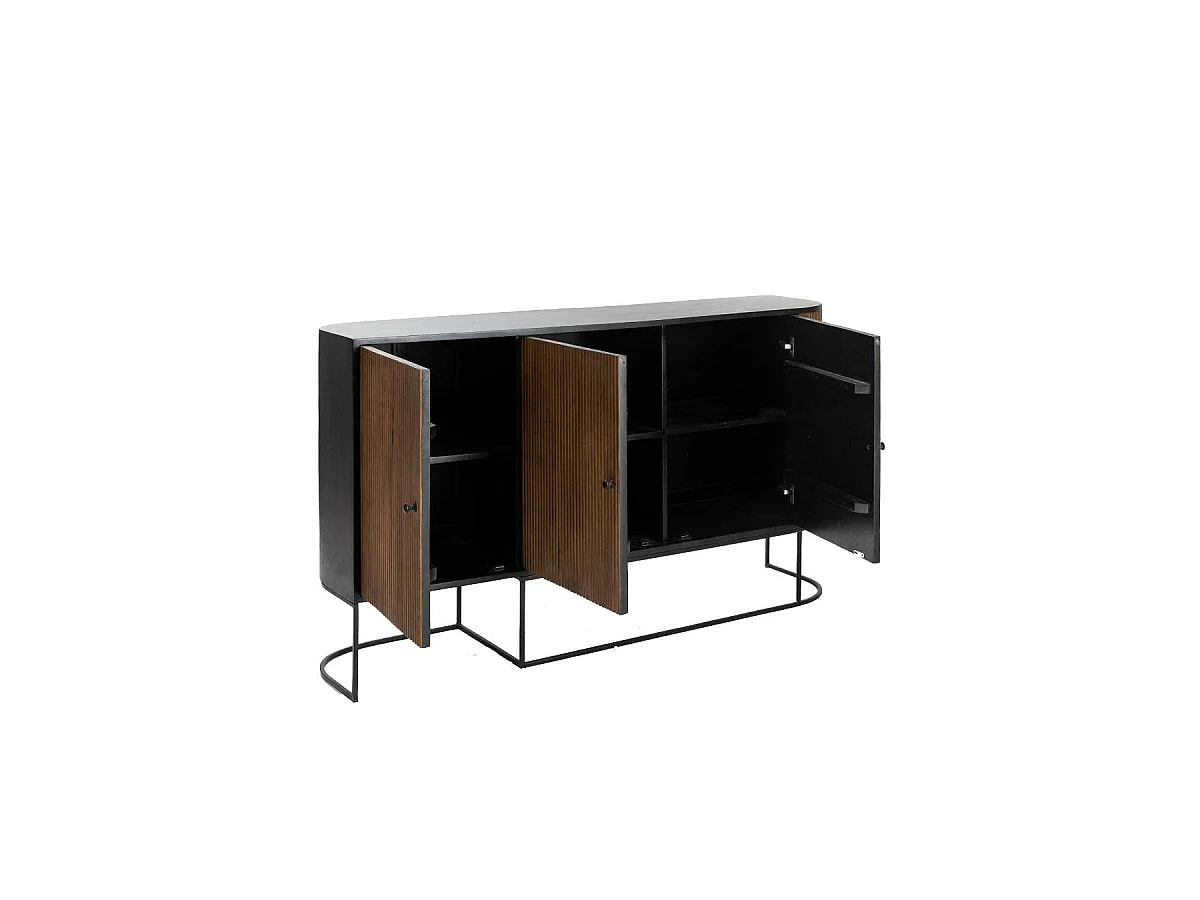 Buffet arrondi en bois de manguier et métal Ysé