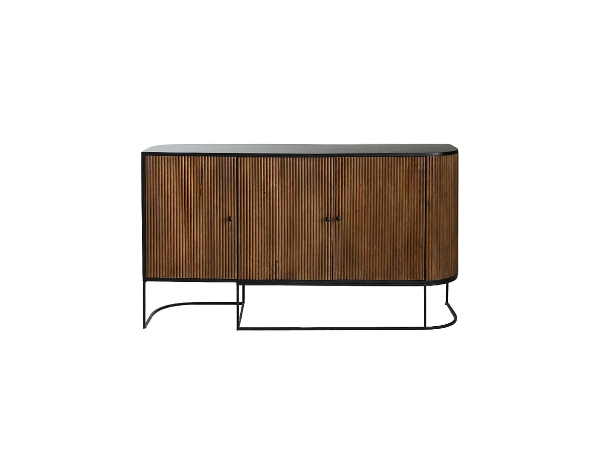 Buffet arrondi en bois de manguier et métal Ysé