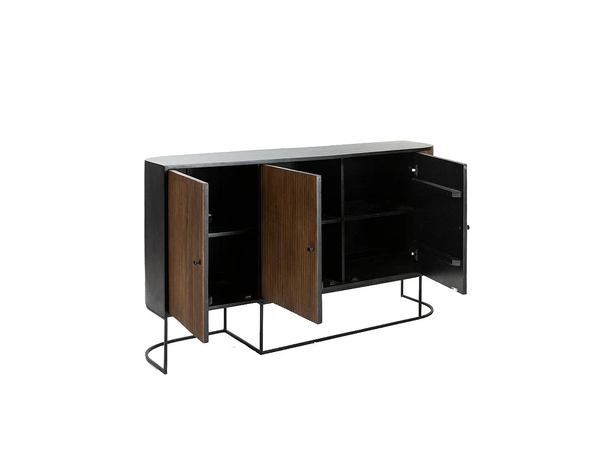 Buffet arrondi en bois de manguier et métal Ysé