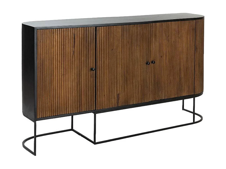 Buffet arrondi en bois de manguier et métal Ysé