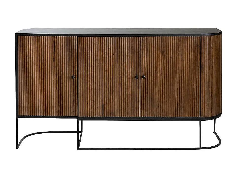 Buffet arrondi en bois de manguier et métal Ysé