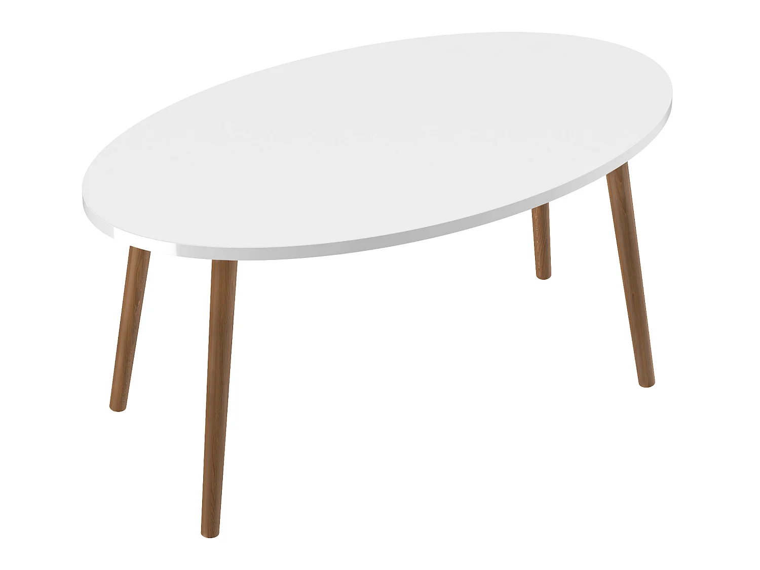 Table basse Sindal ovale 41 x 90 x 50cm blanc naturel [en.casa]