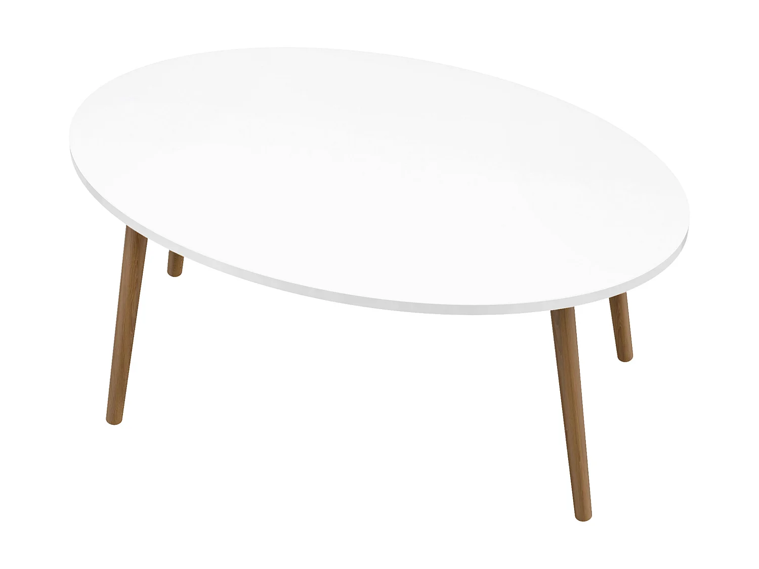 Table basse Sindal ovale 41 x 90 x 50cm blanc naturel [en.casa]