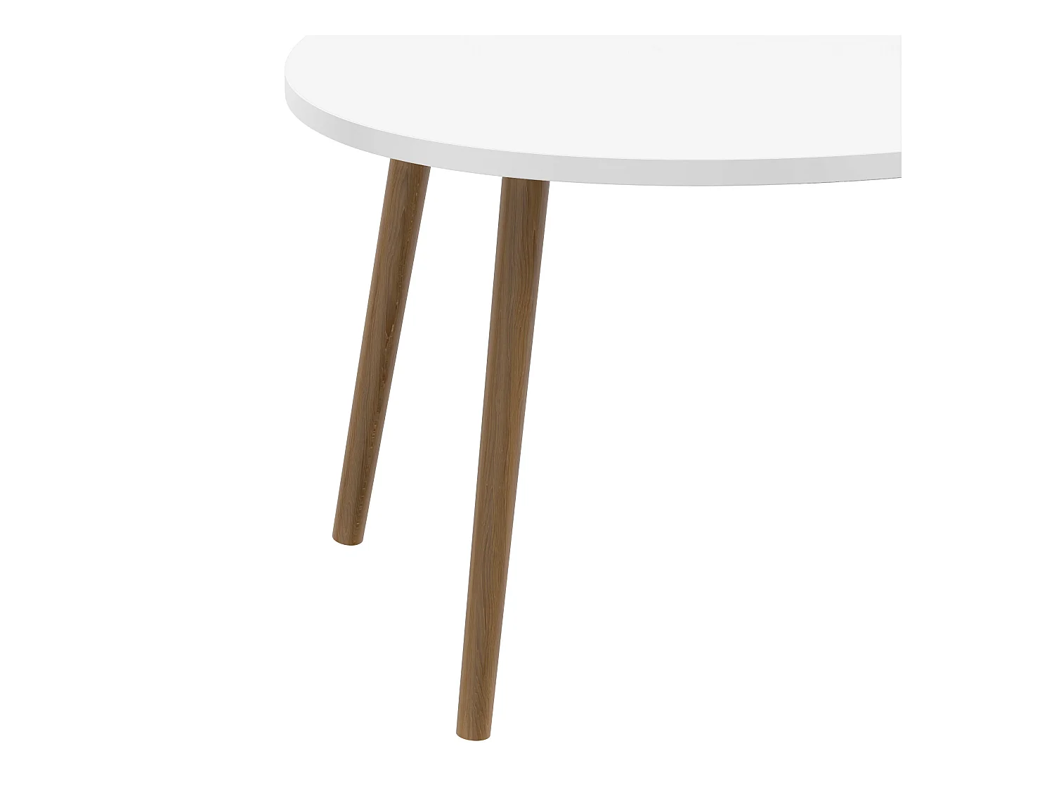 Table basse Sindal ovale 41 x 90 x 50cm blanc naturel [en.casa]