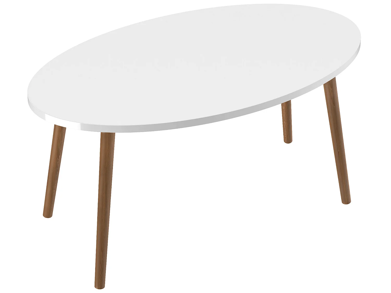 Table basse Sindal ovale 41 x 90 x 50cm blanc naturel [en.casa]