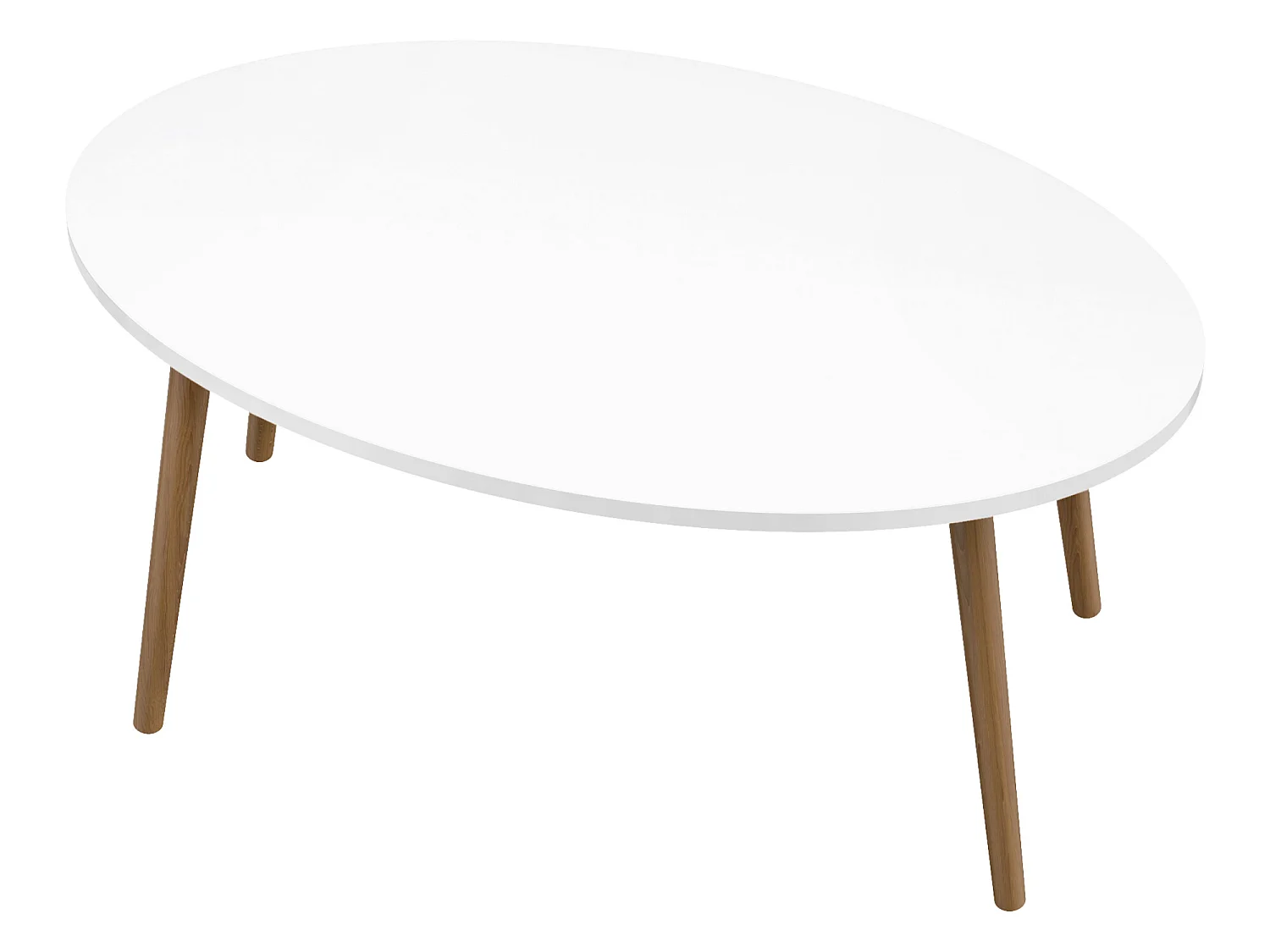 Table basse Sindal ovale 41 x 90 x 50cm blanc naturel [en.casa]