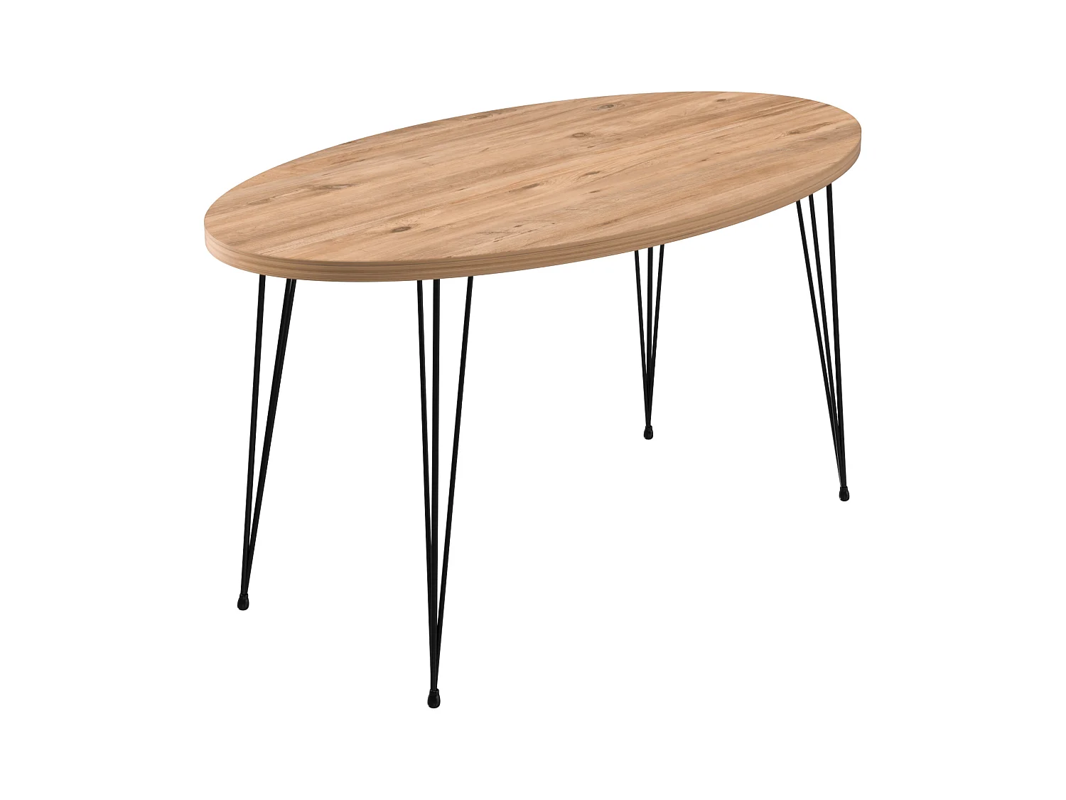 Table basse Skævinge ovale 43 x 90 x 50 cm naturel noir [en.casa]