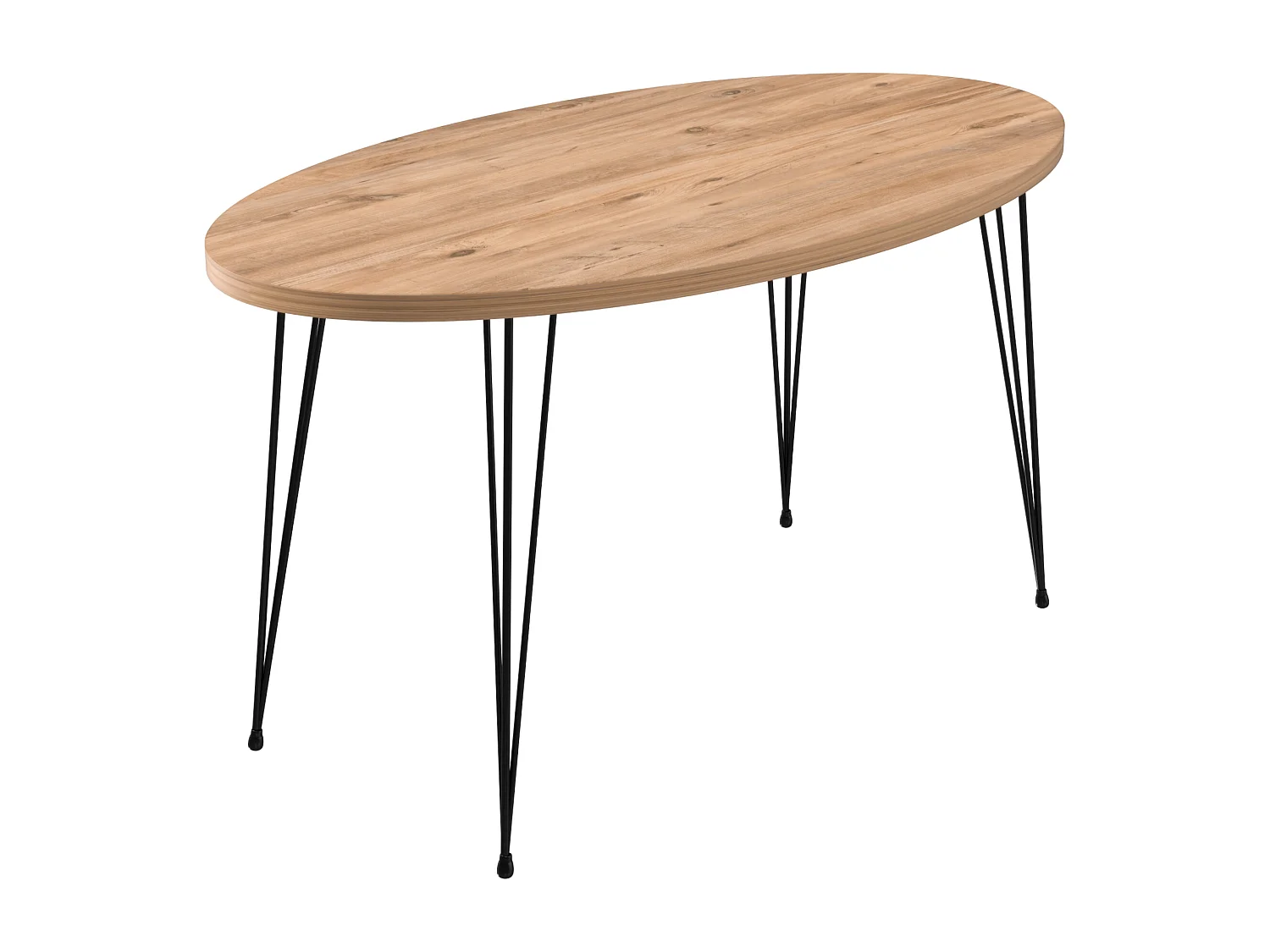 Table basse Skævinge ovale 43 x 90 x 50 cm naturel noir [en.casa]