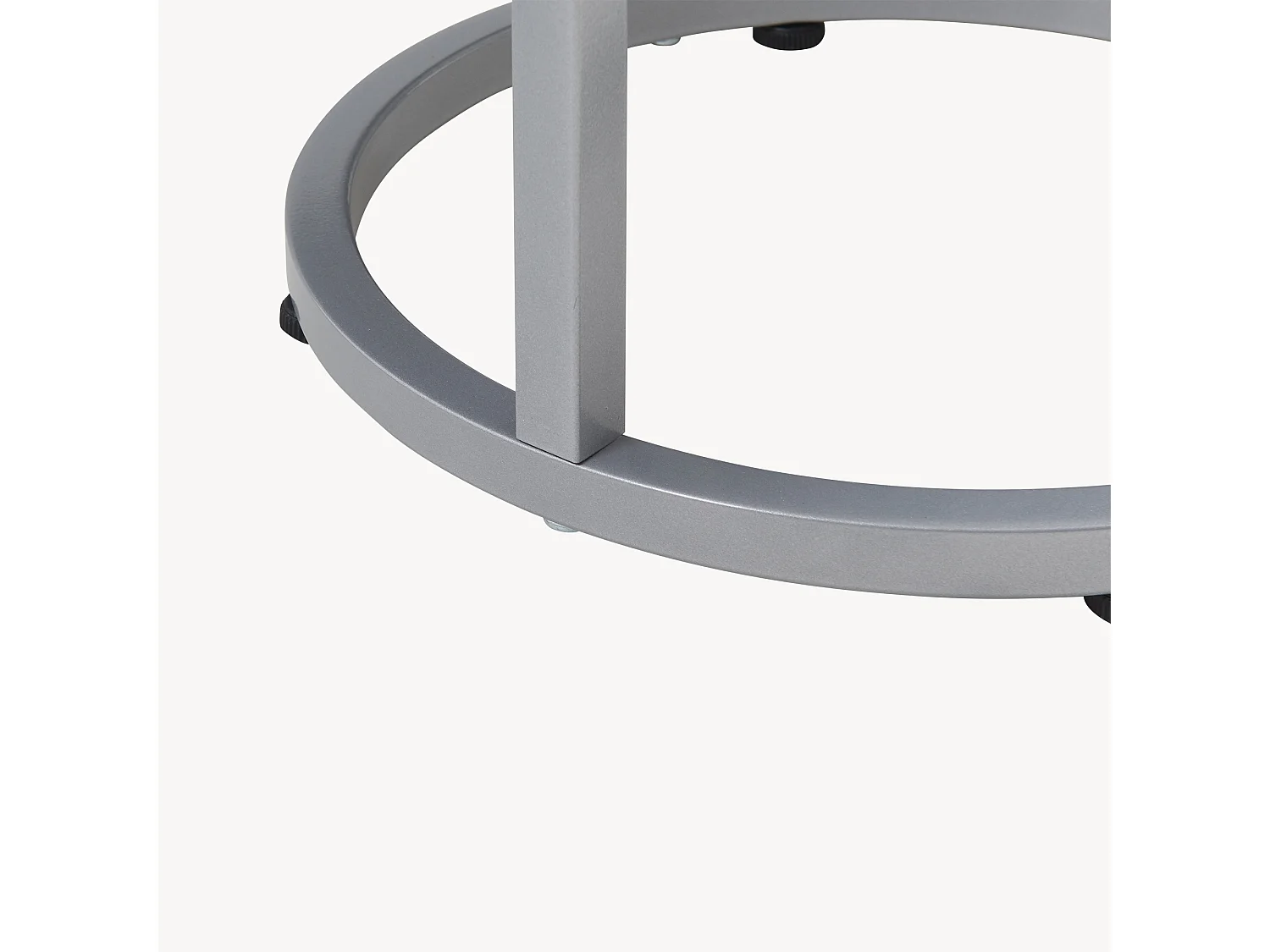 Set de 3 tables d'appoint Bornholm rondes gigognes marbre blanc argent [en.casa]