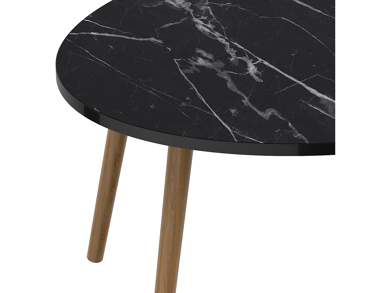 Table basse Sindal ovale 41 x90 x 50cm marbre noir naturel [en.casa]
