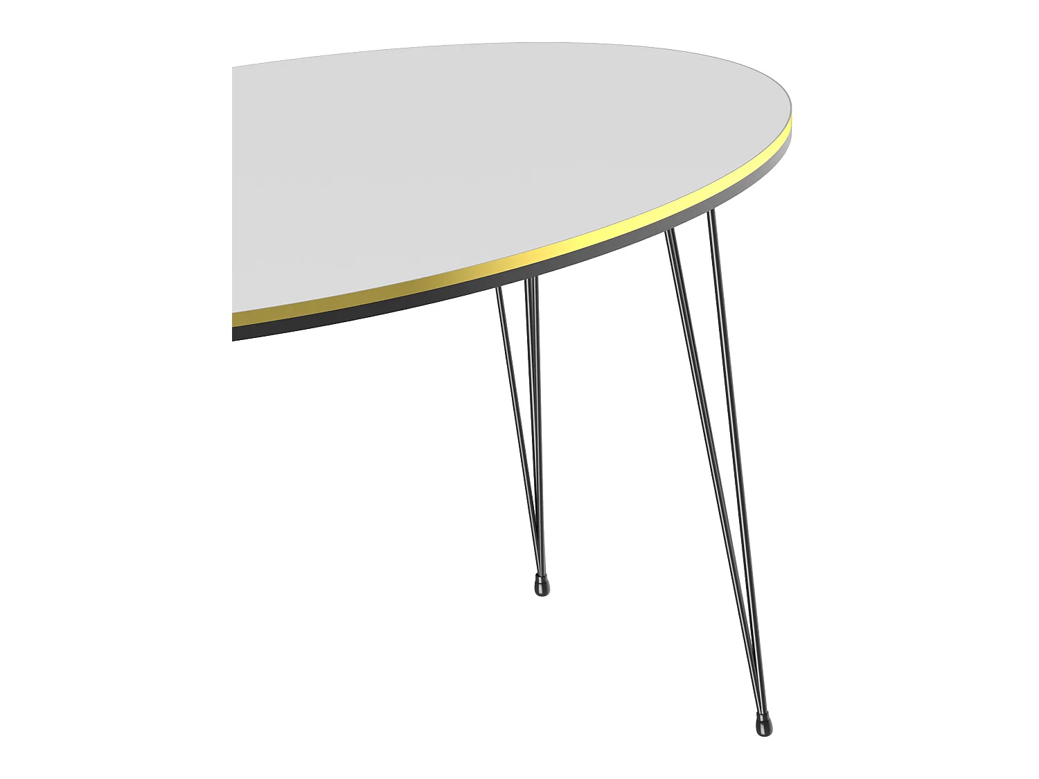 Table basse Hirtshals ovale 41 x 90 x 50 cm blanc or noir [en.casa]