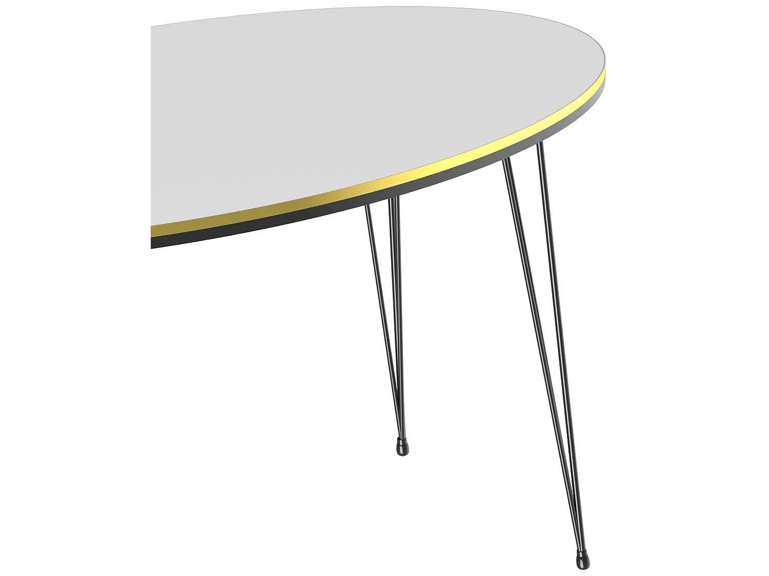 Table basse Hirtshals ovale 41 x 90 x 50 cm blanc or noir [en.casa]