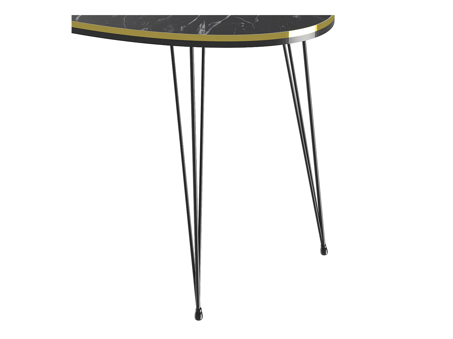 Table basse Hirtshals ovale 41 x 90 x 50 cm marbre noir or [en.casa]