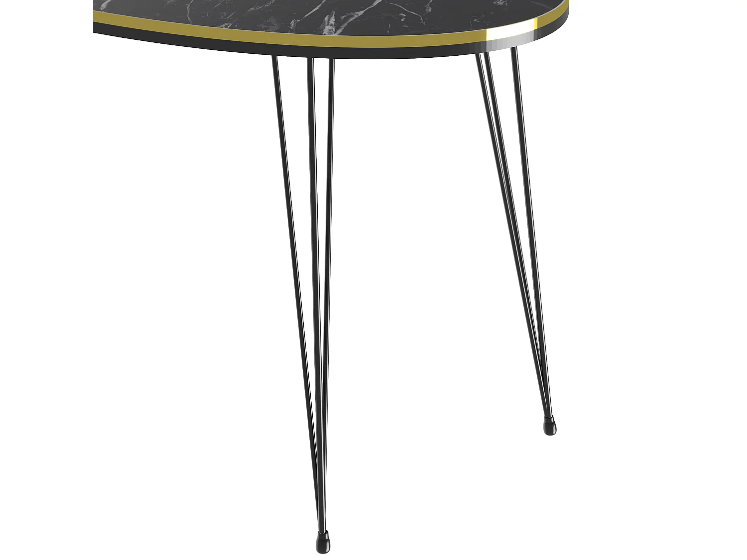 Table basse Hirtshals ovale 41 x 90 x 50 cm marbre noir or [en.casa]