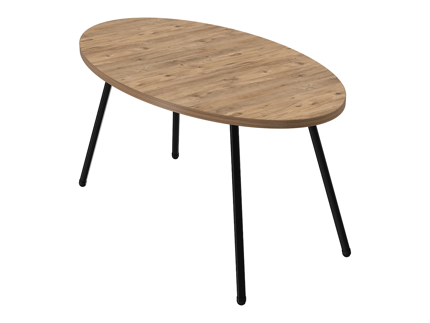 Table basse Skærbæk ovale 43 x 90 x 50 cm naturel noir [en.casa]