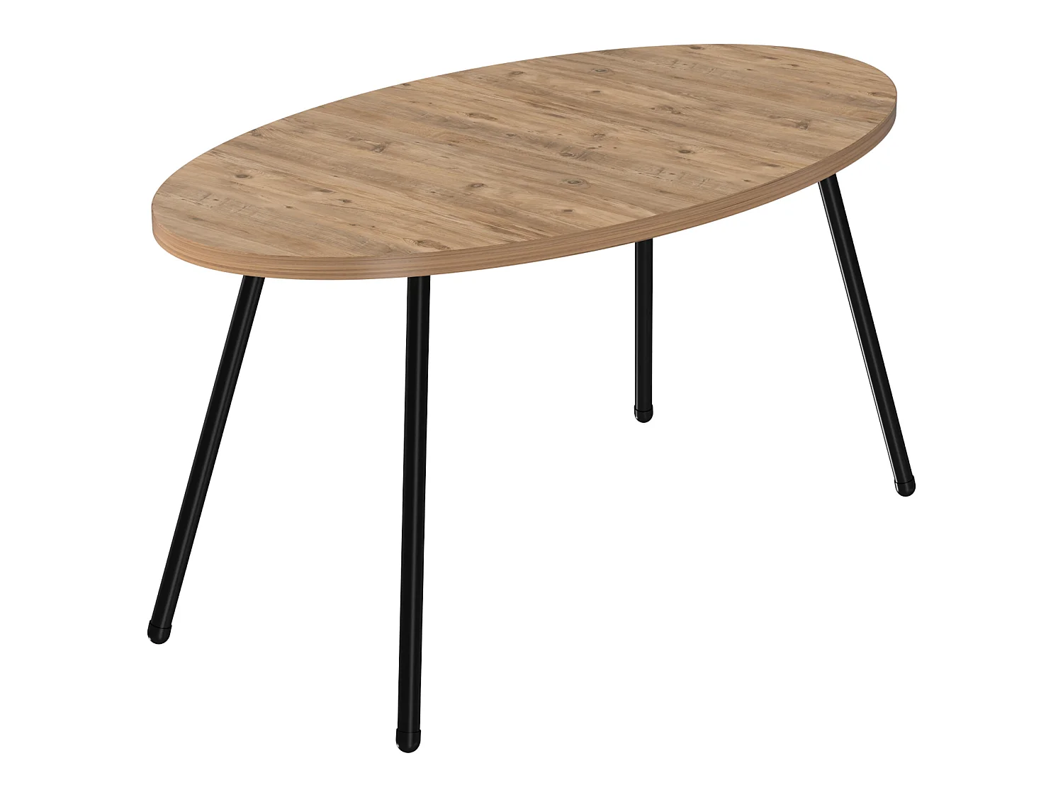 Table basse Skærbæk ovale 43 x 90 x 50 cm naturel noir [en.casa]