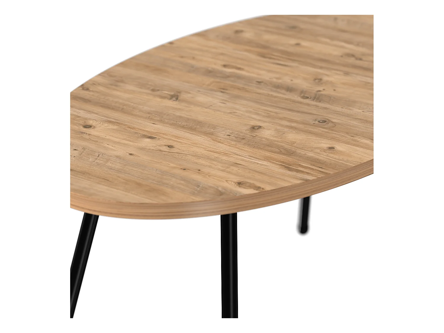 Table basse Skærbæk ovale 43 x 90 x 50 cm naturel noir [en.casa]