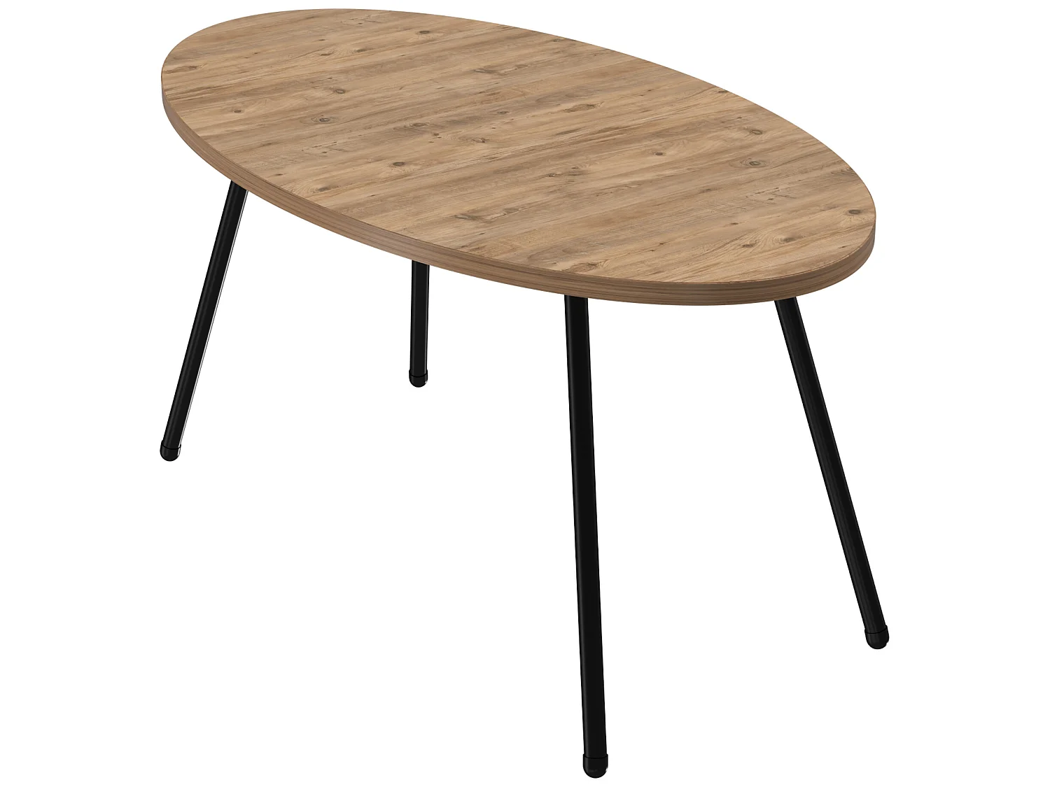 Table basse Skærbæk ovale 43 x 90 x 50 cm naturel noir [en.casa]