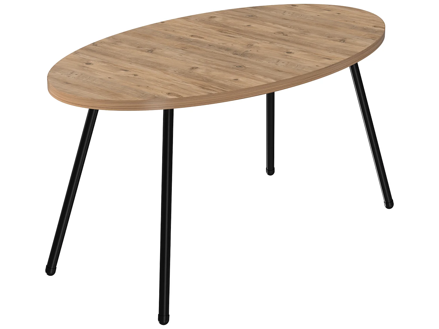 Table basse Skærbæk ovale 43 x 90 x 50 cm naturel noir [en.casa]