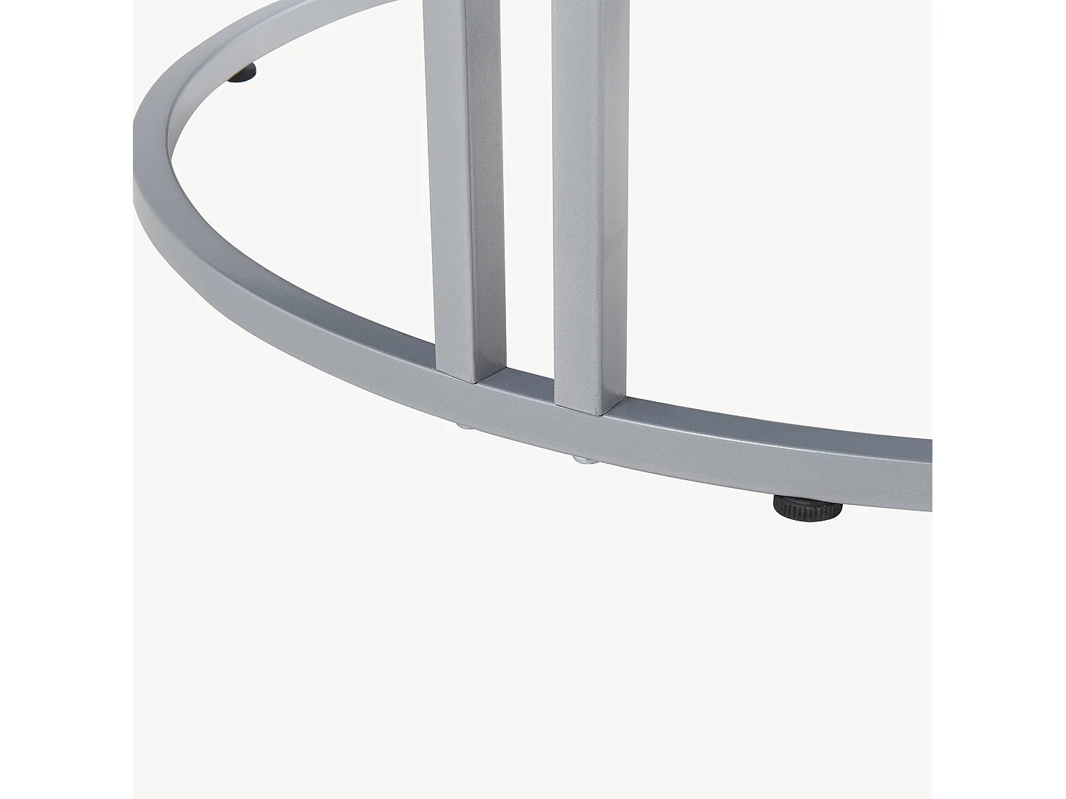 Table basse Aulum ronde 50 x 70 cm marbre noir argent [en.casa]