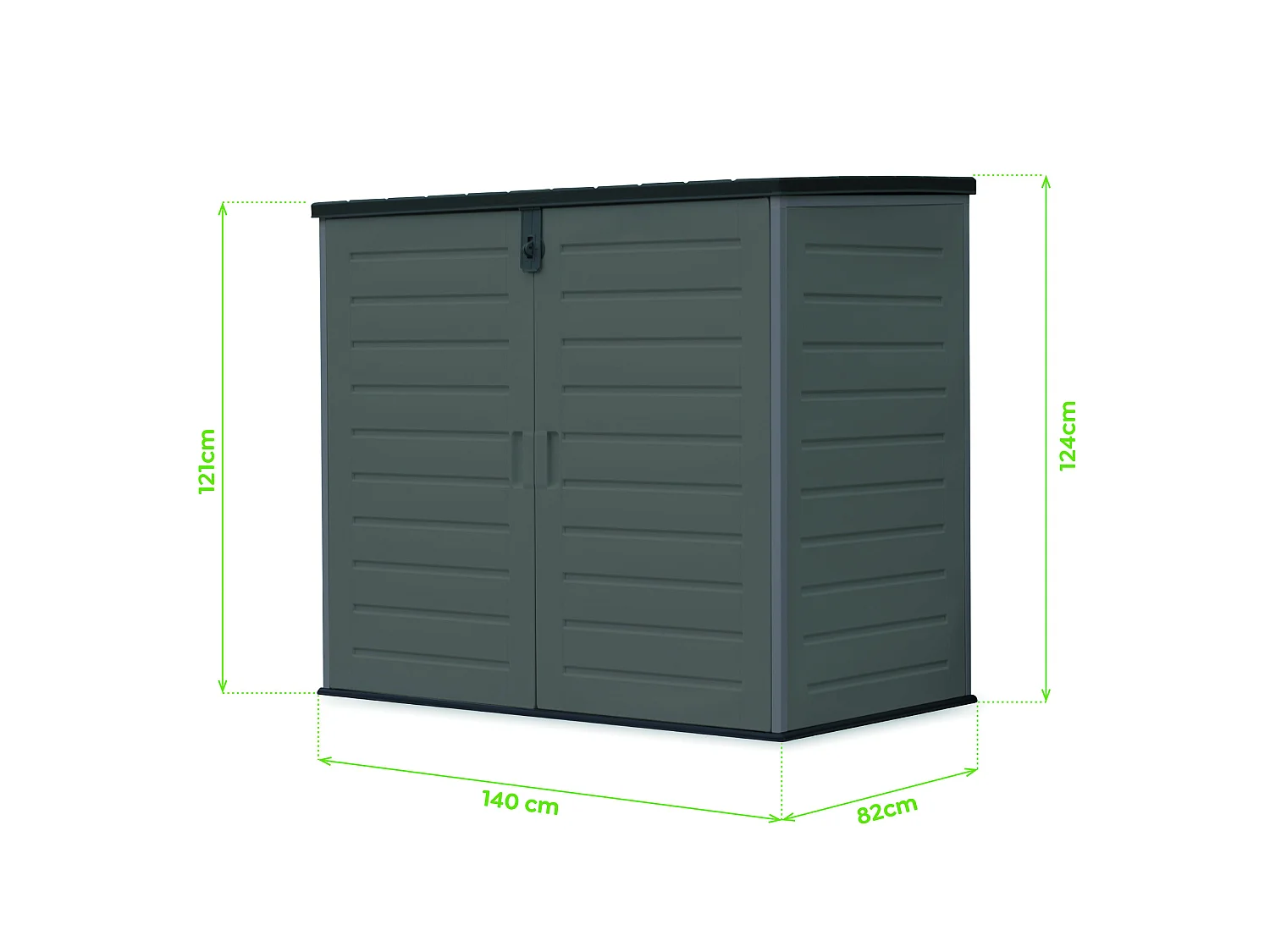 Armario de resina Multibox 1170 L - 140x82x124cm. Estructura acero e incluye suelo