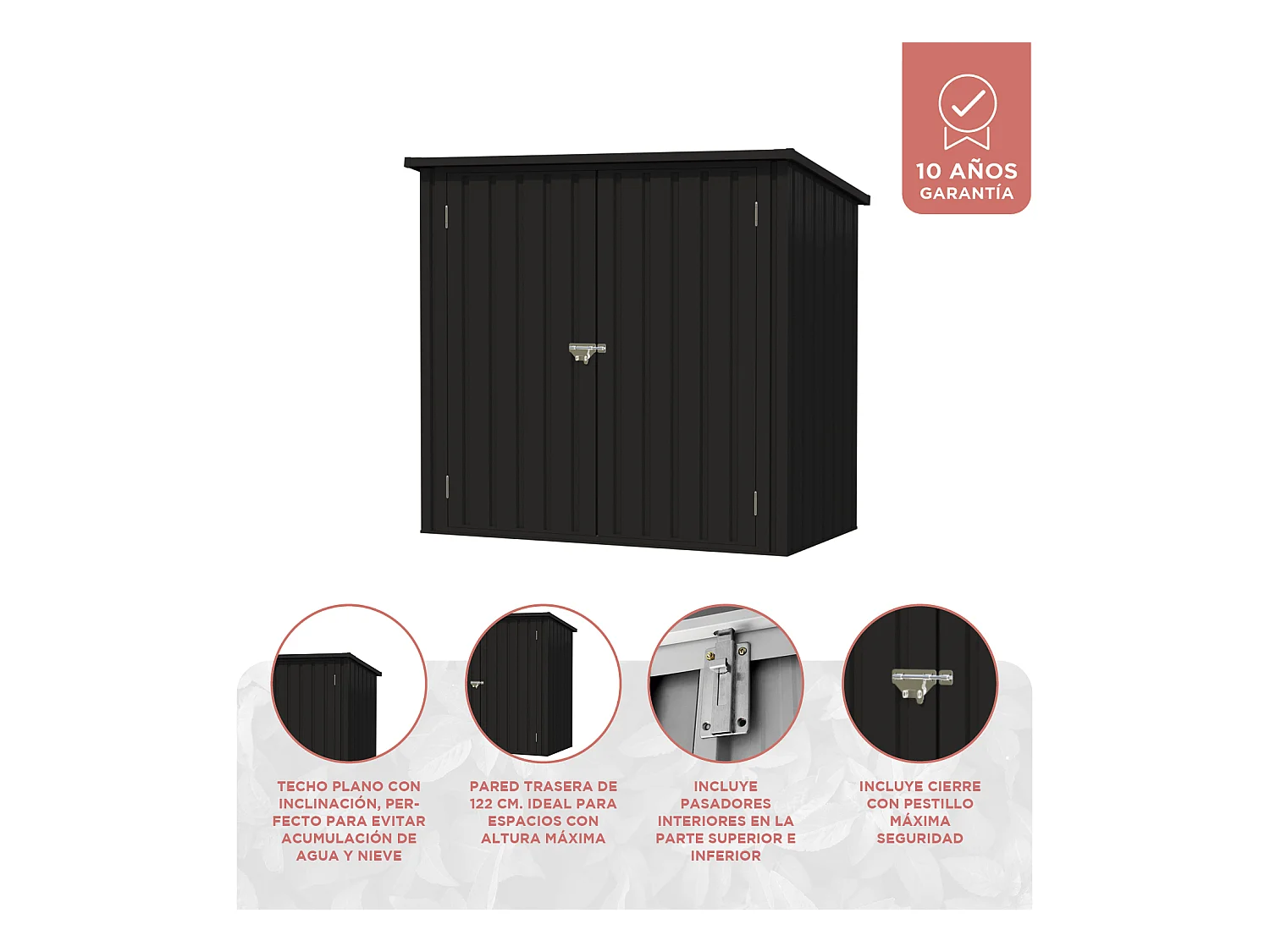 Cobertizo de metal Stark 1200 L - 10 años de garantía - 147x86x122 cm