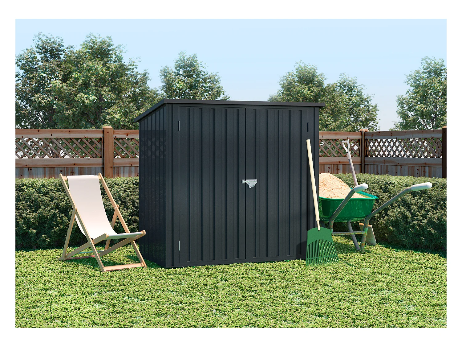 Cobertizo de metal Stark 1200 L - 10 años de garantía - 147x86x122 cm