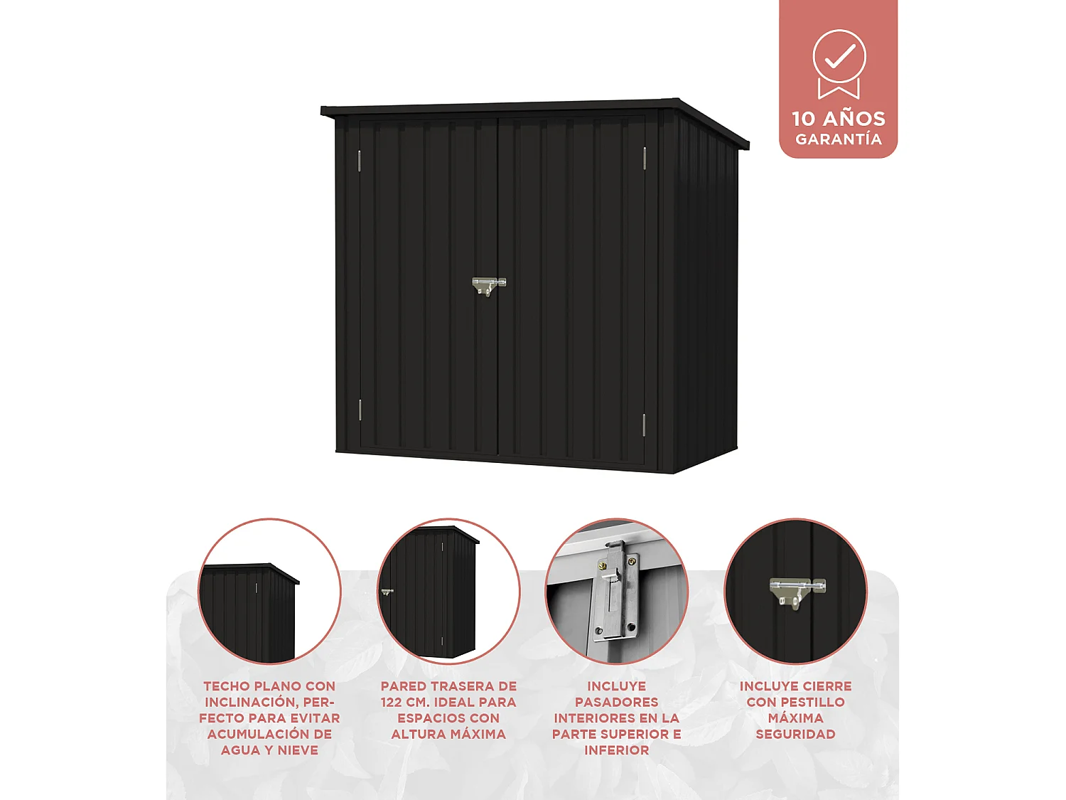 Cobertizo de metal Stark 1200 L - 10 años de garantía - 147x86x122 cm