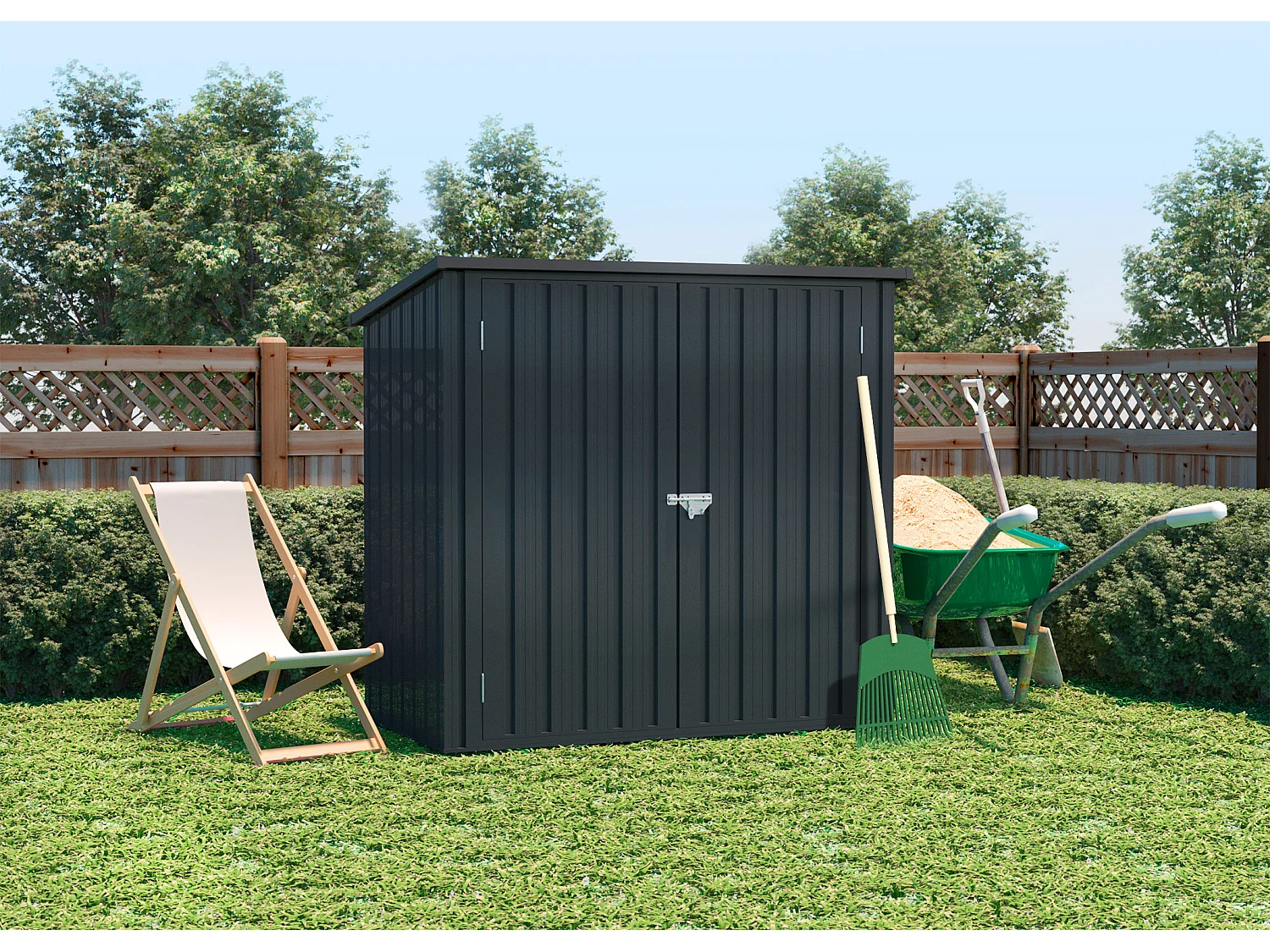 Cobertizo de metal Stark 1200 L - 10 años de garantía - 147x86x122 cm