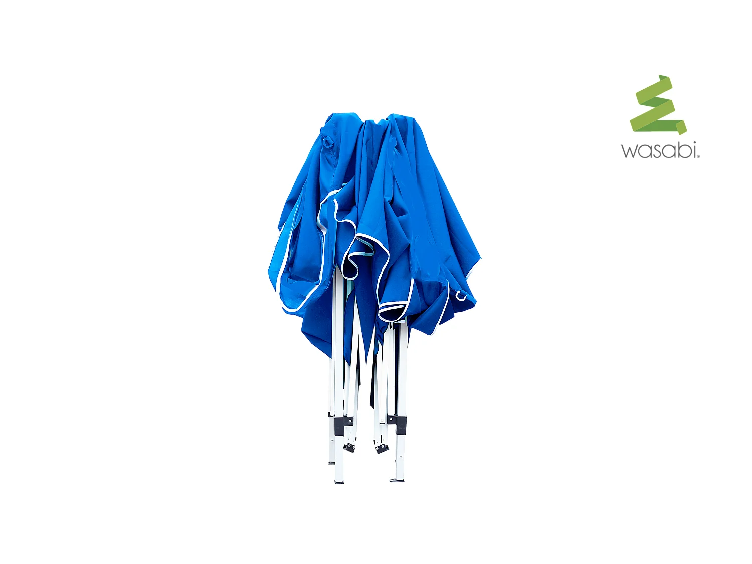 Wasabi - Tonnelle Pliante 3x3 m Bleue - Bâche Nylon - Protection Eau et Soleil - Piquets - Structure Acier – Pergola Jardin
