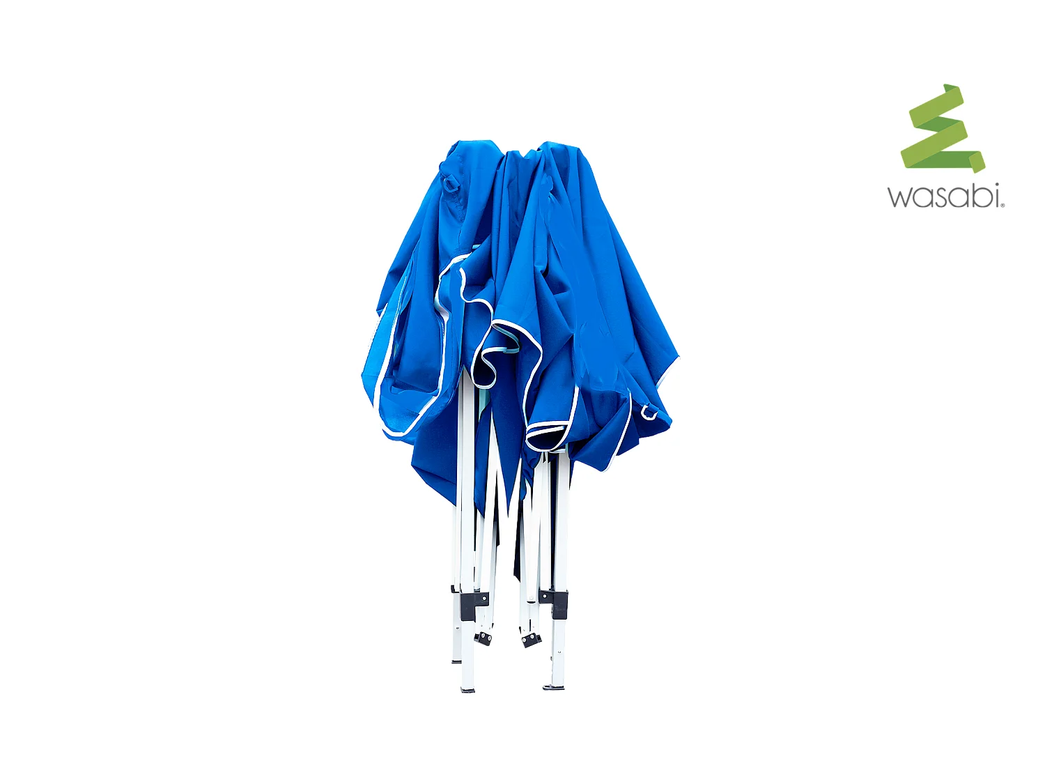 Wasabi - Tonnelle Pliante 3x3 m Bleue - Bâche Nylon - Protection Eau et Soleil - Piquets - Structure Acier – Pergola Jardin